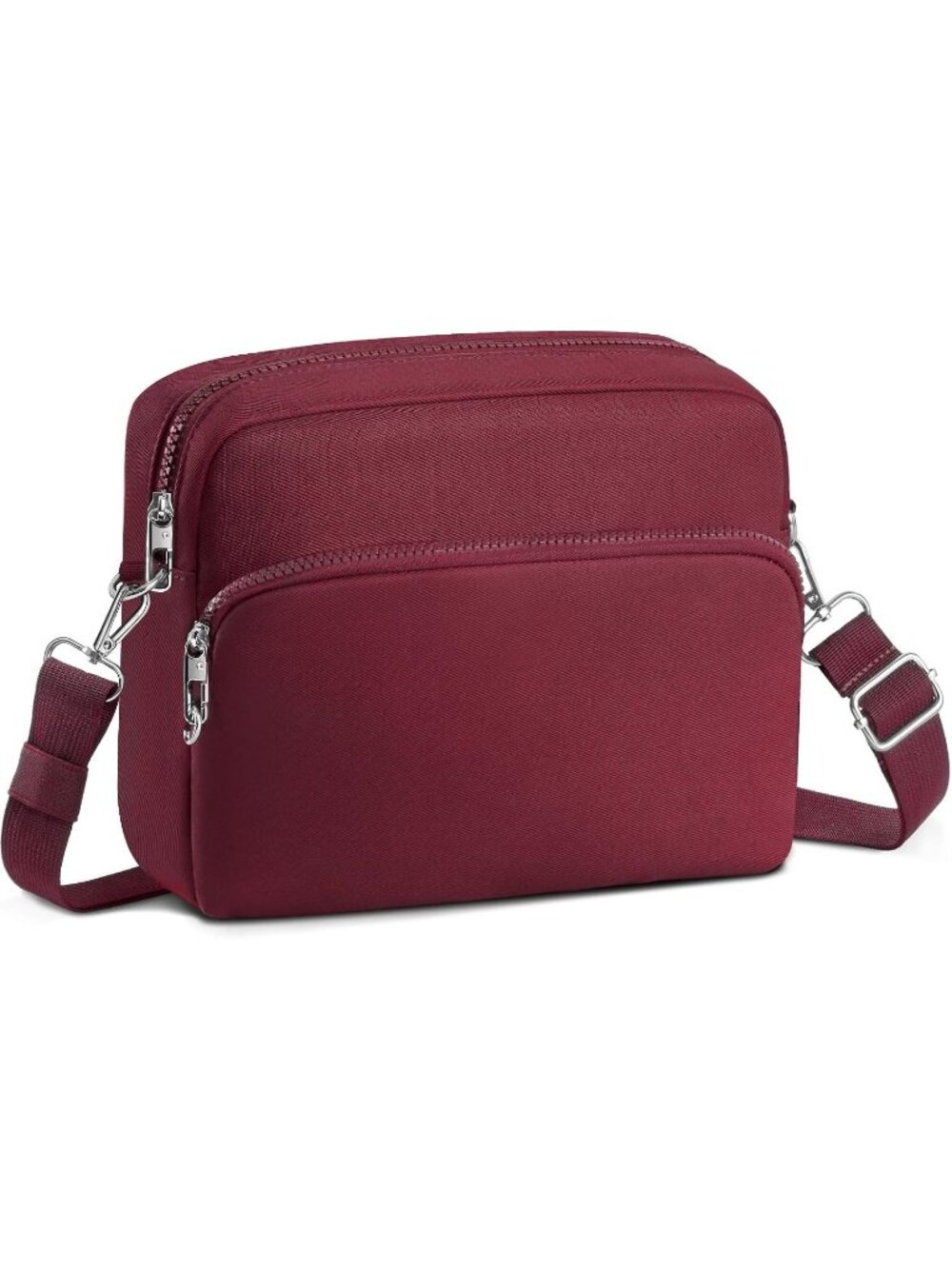 Unisex Burgundy Classic Design For Trip Travel Zipper Imported Crossbody Bags